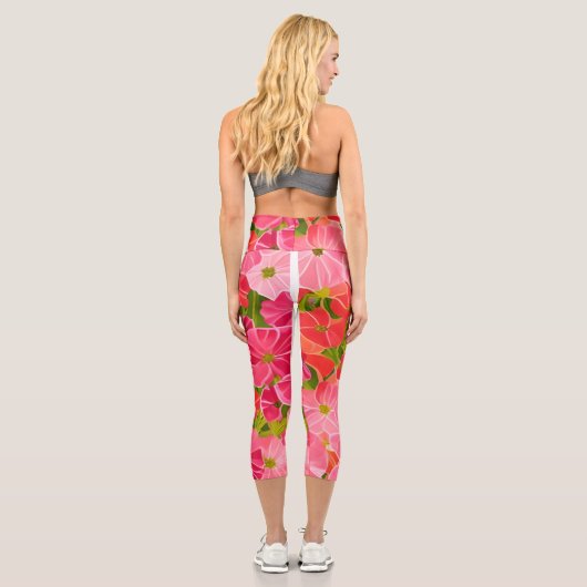 Leggings Capri Géranium - la fleur guérit le champ aurique (Verso)