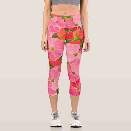 Leggings Capri Géranium - la fleur guérit le champ aurique (Recto)