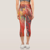 Leggings Capri Geste Vertical Abstrait en Rouge (Verso)