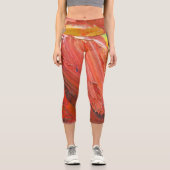 Leggings Capri Geste Vertical Abstrait en Rouge (Recto)