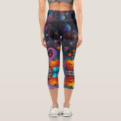 Leggings Capri Ghost Kitten Citrouille Candy Halloween (Verso)