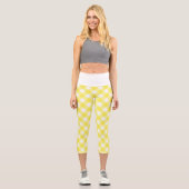 Leggings Capri Gingham Classique Jaune Clair Motif (Recto)