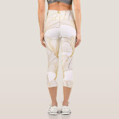 Leggings Capri Ginkgo Gold : Arrangement de feuille luxueux (Verso)