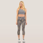 Leggings Capri Girafe de Glitterie sur Gray brillant (Recto)