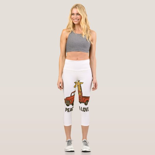 Leggings Capri Giraffe cool à bord d'un camion de paix (Recto)