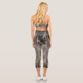 Leggings Capri Giraffe de parties scintillant sur Gray brillant P (Verso)