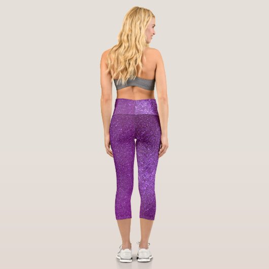 Leggings Capri Girly Sparkly Royal Purple Parties scintillant (Verso)