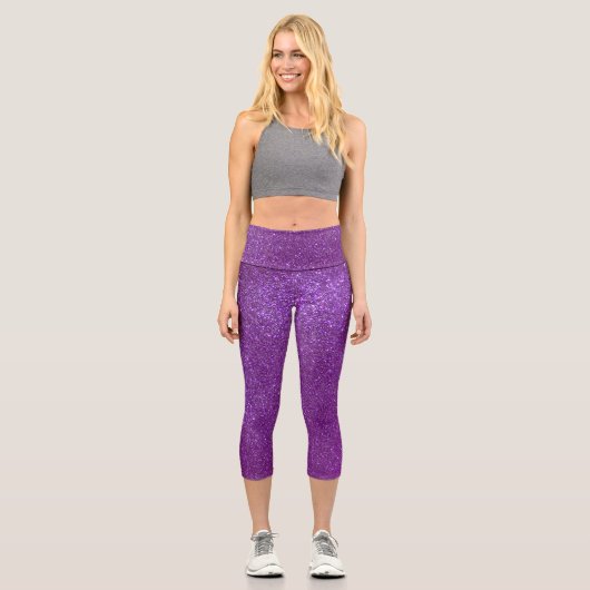 Leggings Capri Girly Sparkly Royal Purple Parties scintillant (Recto)
