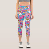 Leggings Capri Gizmo | Pink Peace & Love Motif (Recto)
