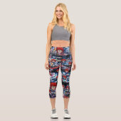 Leggings Capri Glitch Rétro Anime  (Recto)