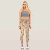 Leggings Capri Glitterie Giraffe sur huile d'or (Recto)