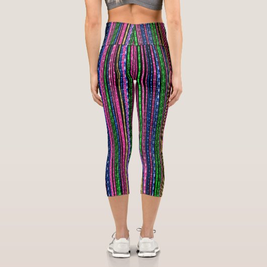 Leggings Capri Glitz et Glam Sparkly Stripes (Verso)