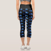 Leggings Capri Glowing infinity with blue rose (Verso)