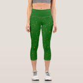 Leggings Capri Gold Flakes sur Emerald Green (Recto)