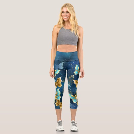 Leggings Capri Golden butterflies (Recto)