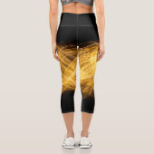 Leggings Capri Golden Fire Works sur Dark Arrière - plan (Verso)