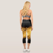 Leggings Capri Golden Fire Works sur Dark Arrière - plan (Verso)