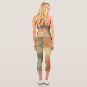 Leggings Capri Golden Strata | Pêche Brûlée Orange Vert Agate (Verso)