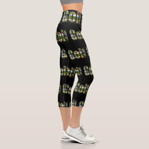 Leggings Capri Golf Photo Collage Logo Capri Leggings,