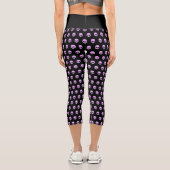Leggings Capri Gote Goth Crânes roses (Verso)