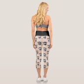 Leggings Capri Goth Motif de crâne de couronne (Verso)