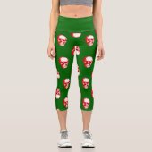 Leggings Capri gothmas laid crâne de Noël gothme squelette vert (Recto)