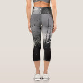 Leggings Capri gouttes d'eau noir et blanc cool (Verso)