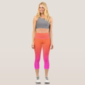 Leggings Capri Gradient orange à haut taille pour femmes (Recto)