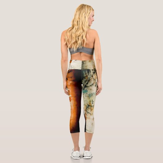 Leggings Capri Graffiti blanc Cool en brique (Verso)