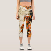 Leggings Capri Graffiti blanc Cool en brique (Recto)