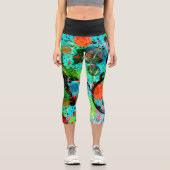 Leggings Capri Graffiti de combat alimentaire Abstrait (Recto)