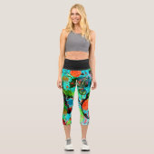 Leggings Capri Graffiti de combat alimentaire Abstrait (Recto)