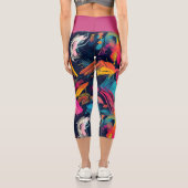 Leggings Capri Graffiti éclaboussé de chaos vibrant (Verso)