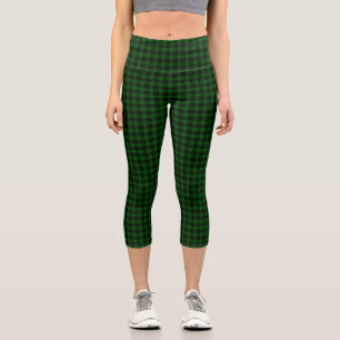Leggings Capri Graham tartan vert noir plaid