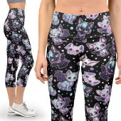 Leggings Capri Grand Kawaii Pastel Goth Chat-Bat Harajuku Yoga