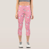 Leggings Capri Graphiques Rétro Fun Pink 1990 (Recto)