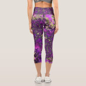 Leggings Capri Gras Colorful Trippy Super Funky Fractal Art (Verso)