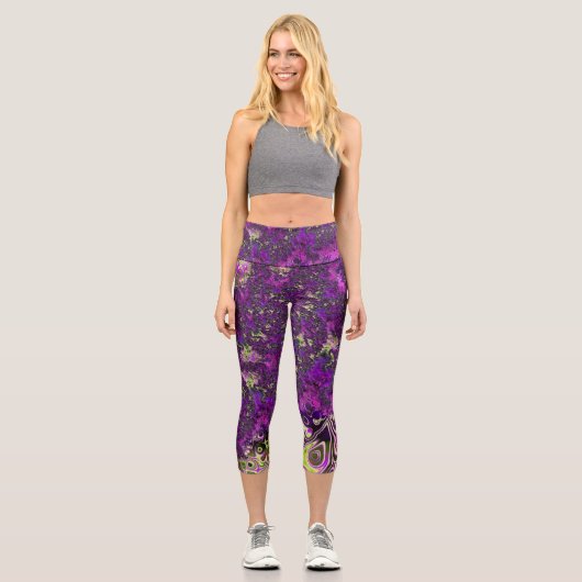Leggings Capri Gras Colorful Trippy Super Funky Fractal Art (Recto)