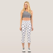 Leggings Capri Gray Polka Dots, Polka Dot Pattern, Dots (Recto)