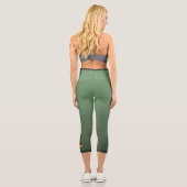 Leggings Capri Green Color Gradient with Germany Flag (Verso)