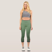 Leggings Capri Green Color Gradient with Germany Flag (Recto)