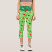 Leggings Capri Green LOVE Motif élégant Lime Green (Recto)