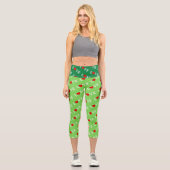 Leggings Capri Green LOVE Motif élégant Lime Green (Recto)