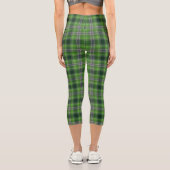 Leggings Capri Green Purple Tartan Plaid Gingham Pattern (Verso)