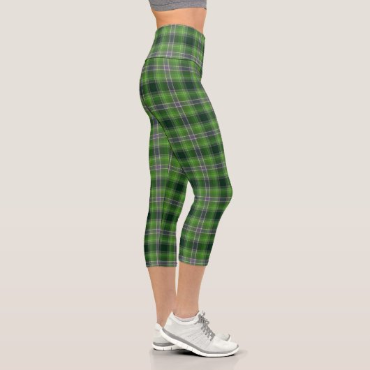 Leggings Capri Green Purple Tartan Plaid Gingham Pattern (Droite)