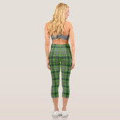 Leggings Capri Green Purple Tartan Plaid Gingham Pattern  (Verso)