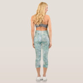 Leggings Capri Green Script Mandala Spa Bohemian Spiritual  (Verso)