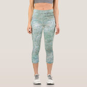 Leggings Capri Green Script Mandala Spa Bohemian Spiritual  (Recto)