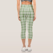 Leggings Capri Green White Plaid Pattern (Verso)