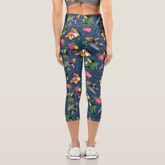Leggings Capri Gremlins™ 80's Retrowave Pattern (Verso)